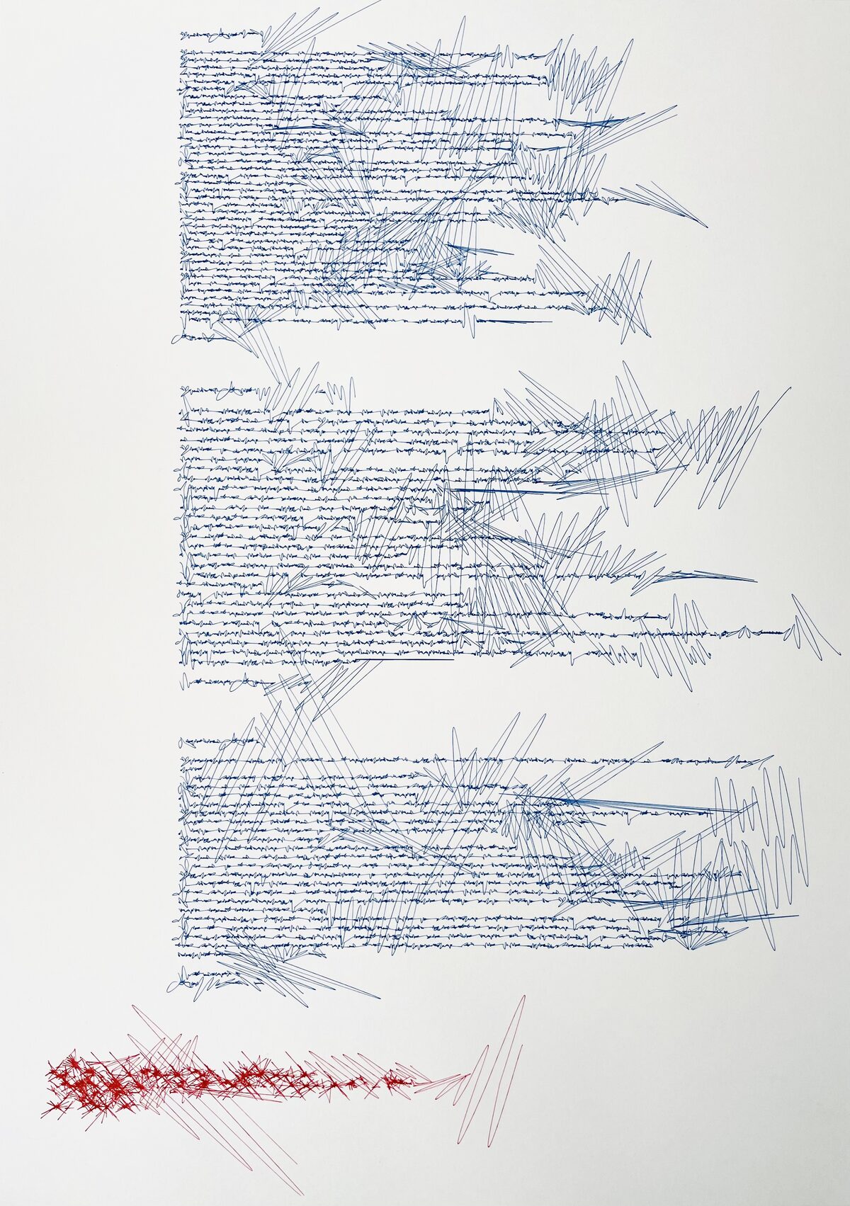 Blue and red letters: the artwork